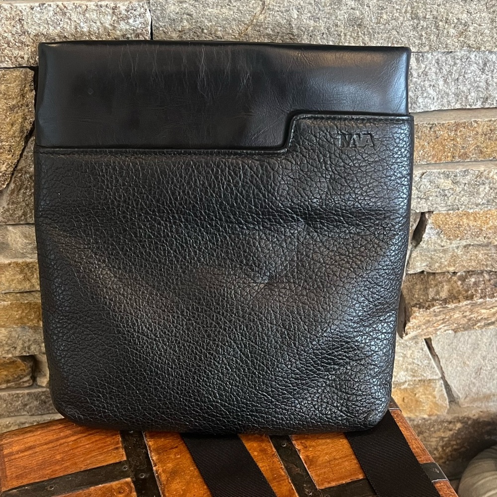 Nava Black Leather Crossbody